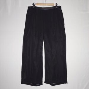 JS Collections Wide Leg Pants‎ Women 16 Black Sheer Chiffon Side-Zip Holiday